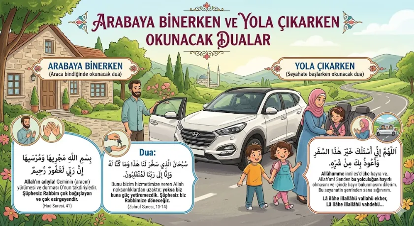 Arabaya binerken ve Yola Çıkarken Okunacak Dualar