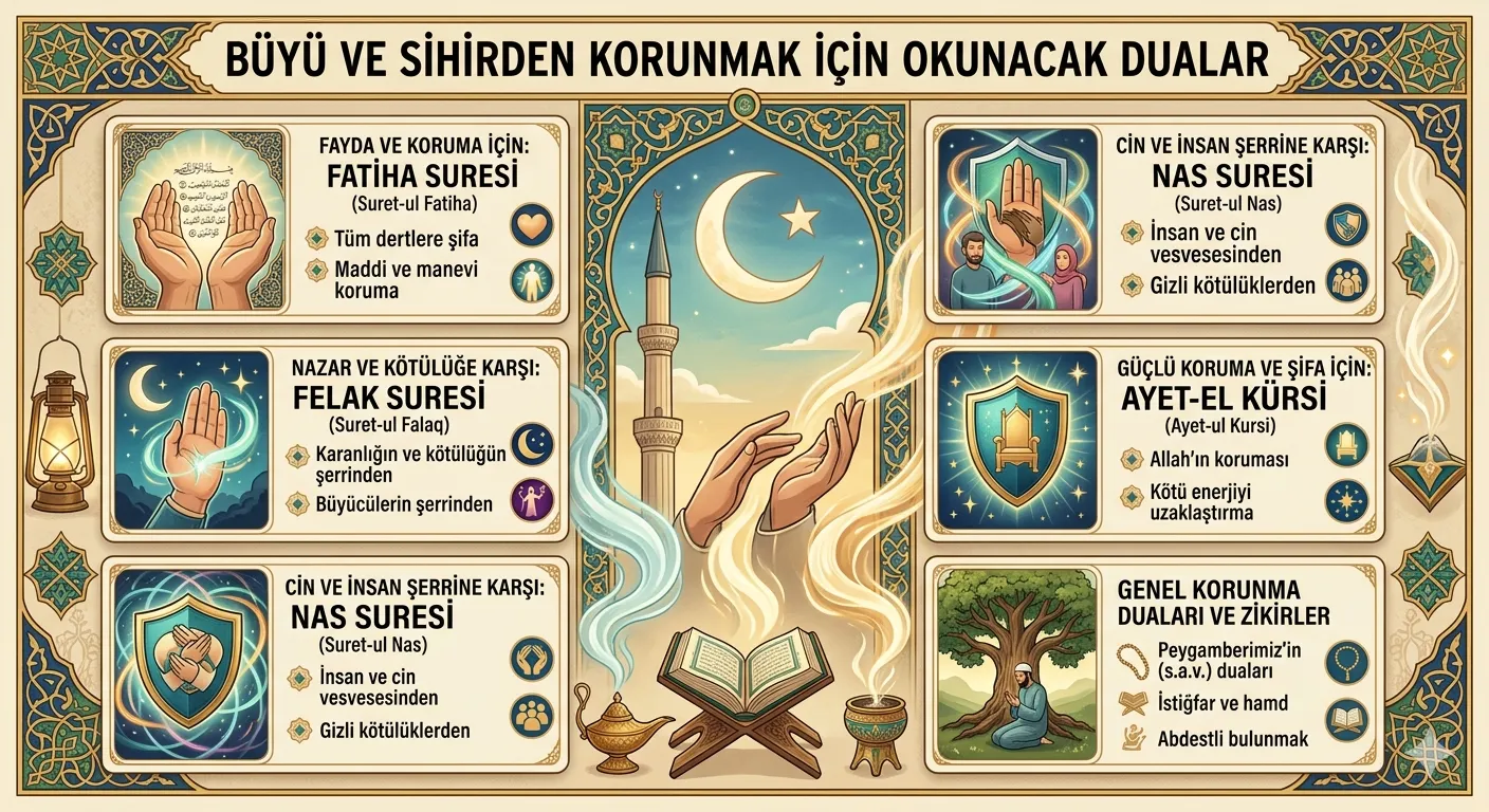 Büyü ve Sihirden Korunmak için okunacak Dualar